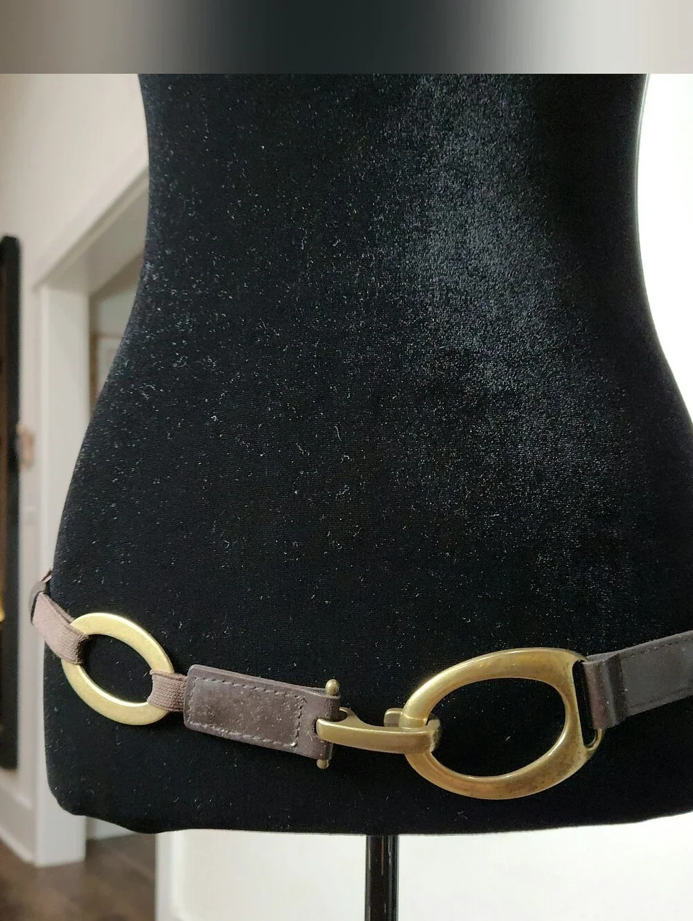 Vintage Lakeshore Drive Accessories Brown Gold Hook Belt Size Small Equestrian